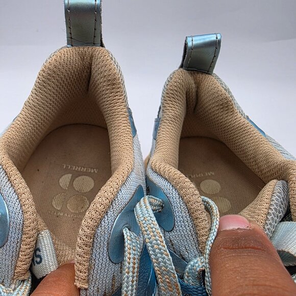 Merrell Moab Speed 2 x Sweaty Betty Womens Size 6 Blue Hiking Shoes Vibram Soles - Picture 9 of 13